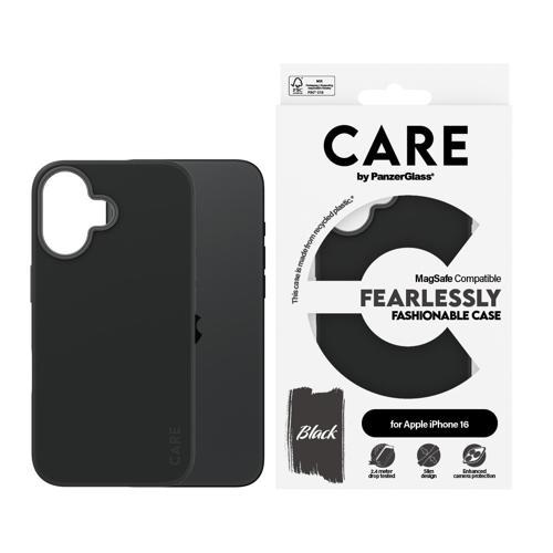 CARE by PanzerGlass Fashionable iPhone 16 MagSafe Uyumlu Siyah Telefon Kılıfı