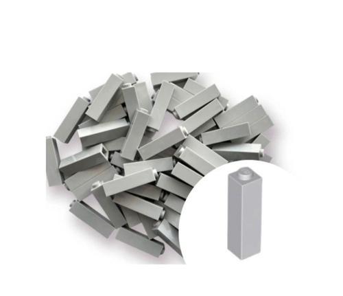 50 Adet 1X1X3 Açık Gri Tuğla Duvar Parçası - 50 piece 1X1 Light Bluish Gray Brick Parts