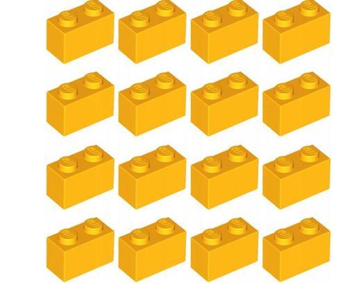 50 Adet 1X2 Açık Turuncu Tuğla Duvar Parçası - 50 piece 1X2 Bright Light Orange Brick Parts