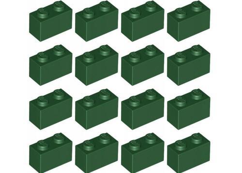 50 Adet 1X2 Koyu Yeşil Tuğla Duvar Parçası - 50 piece 1X2 Dark Green Brick Parts
