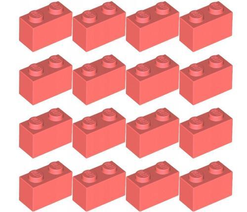50 Adet 1X2 Mercan Rengi Tuğla Duvar Parçası - 50 piece 1X2 Coral Brick Parts