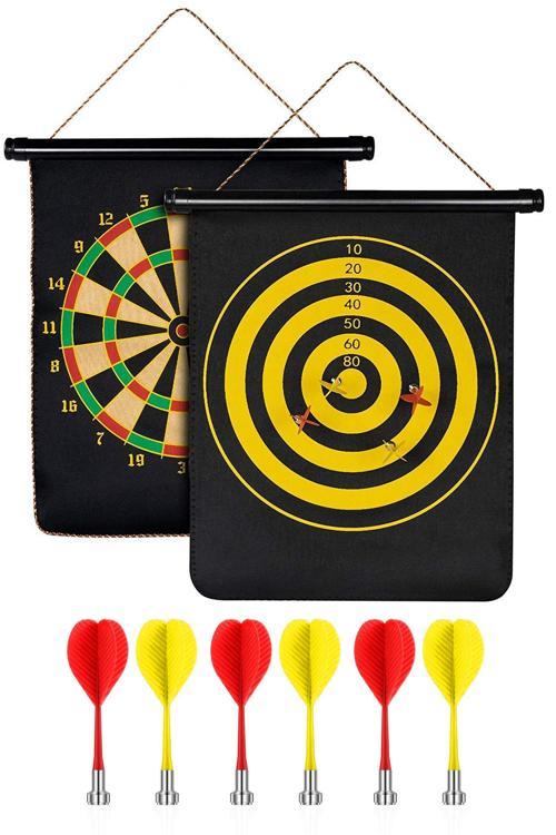 6 Oklu Mıknatıslı Dart Seti Çift Yönlü Manyetik Duvara Zarar Vermeyen Dart Oyunu 