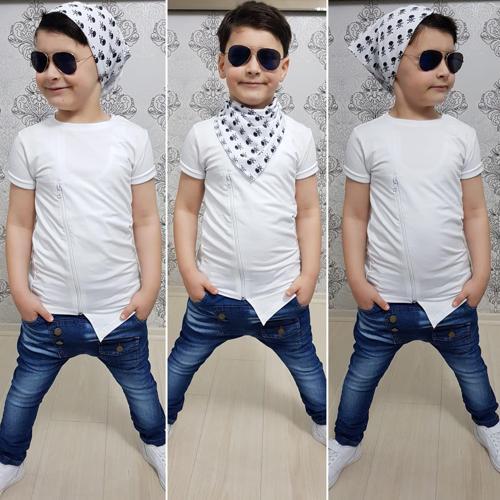 FERMUAR DETAYLI 3 PARÇA ERKEK ÇOCUK KOT TAKIM