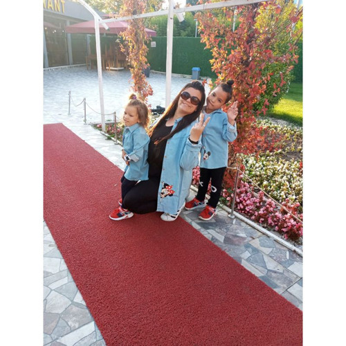 ANNE KIZ MINNIE BASKILI TUNİK KOT GÖMLEK