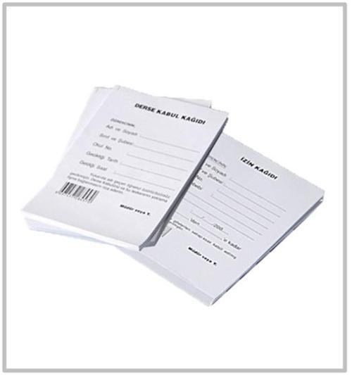 Derse Kabul Kağıdı Geç Kağıdı 100 Lü - 10 paket