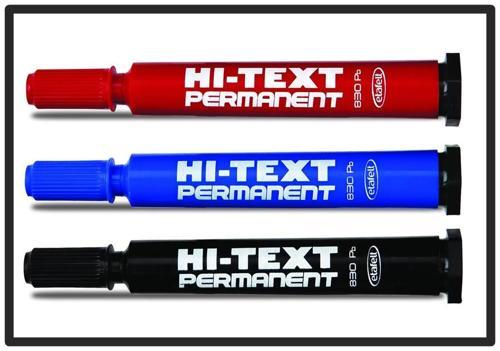 Hı-Text Permanent Kalem Kesik Uçlu Mavi - 3 adet