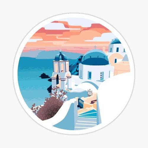 santorini Sticker Etiket yapıştırma 19CM