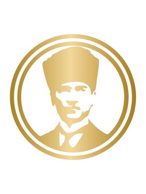 Atatürk Mustafa Kemal Siüet Araba Oto Gold Renk 18CM