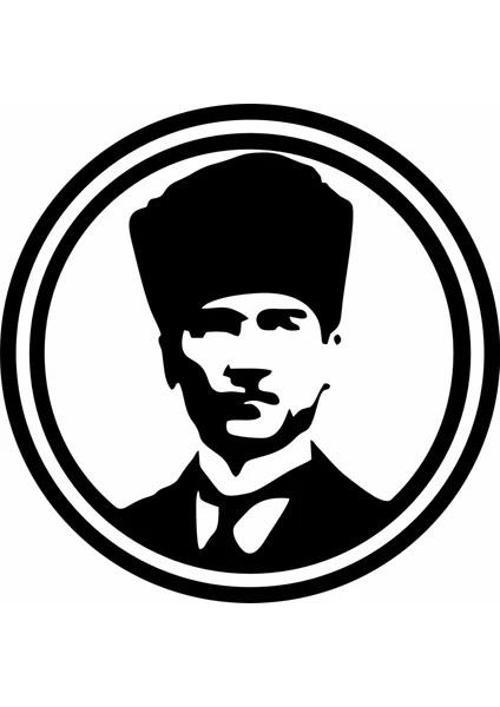 Atatürk Mustafa Kemal Siüet Araba Oto Sİyah Renk 18CM