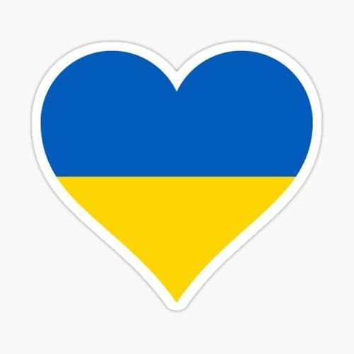 Ukrayna Ukraine Kalp bayrak Sticker Yapıştırma 18CM