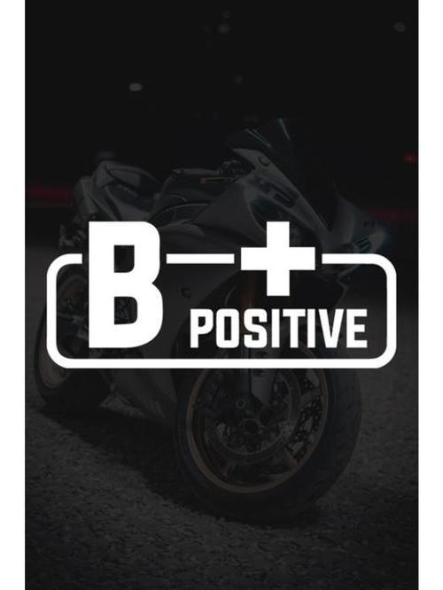 B+ Pozitif Kan Grubu Sticker BEyaz Renk 14CM