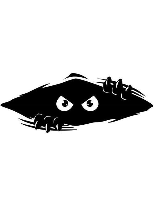 Bagajdan Bakan Canavar Araba Oto Sticker 28 Cm Siyah Renk