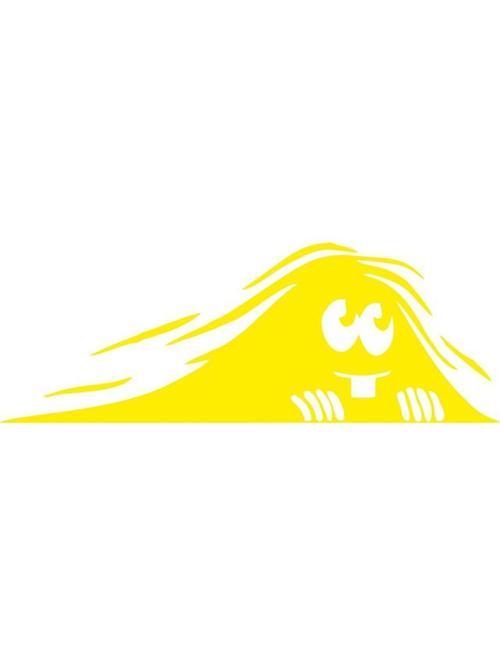 Bagajdan Bakan Gölge Göz Gözler Sticker Sarı Renk 23CM