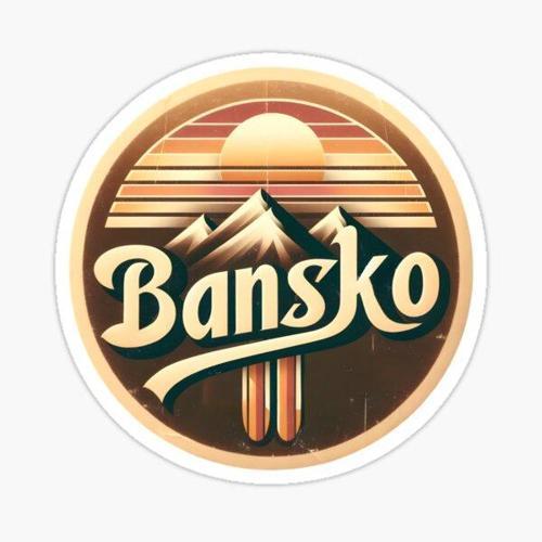 Nostaljik Bansko Kayak Merkezi Sticker Etiket 15CM