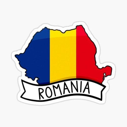 Romania Romanya Flag Map Sticker Sticker 19Cm