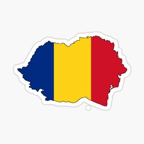 Romanya Bayrağı Harita Sticker Yapıştırma Etiket 19CM