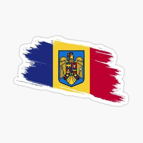 Romanya Bayrağı ve Ulusal Arma Çıkartması  Araba Sticker 19CM