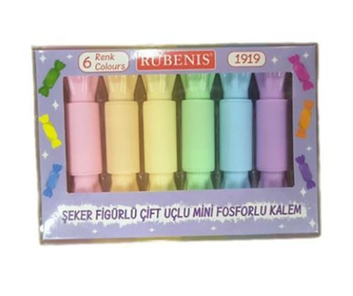 Rubenis Şeker Figürlü Fosforlu Kalem Seti 6Lı - 2 paket