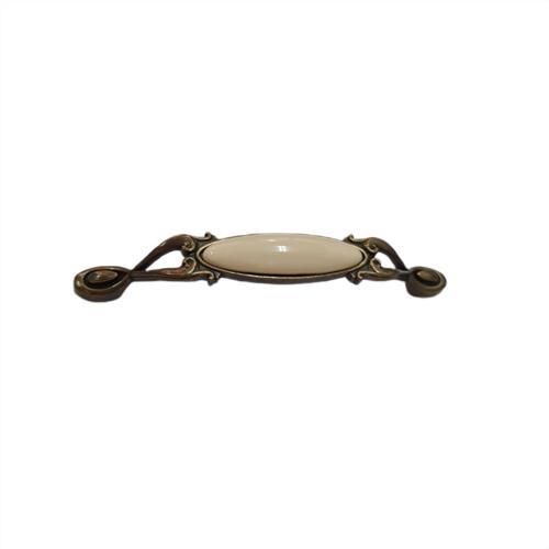Narin 128 mm Metal antik sarı  krem  porselen  / 4 ADET