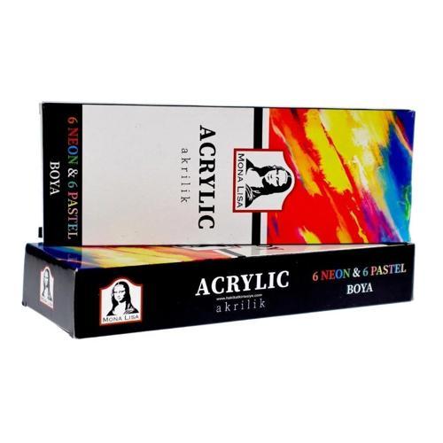 Monalisa Akrilik Boya 12 Renk X 22 Ml Neon + Pastel ML124