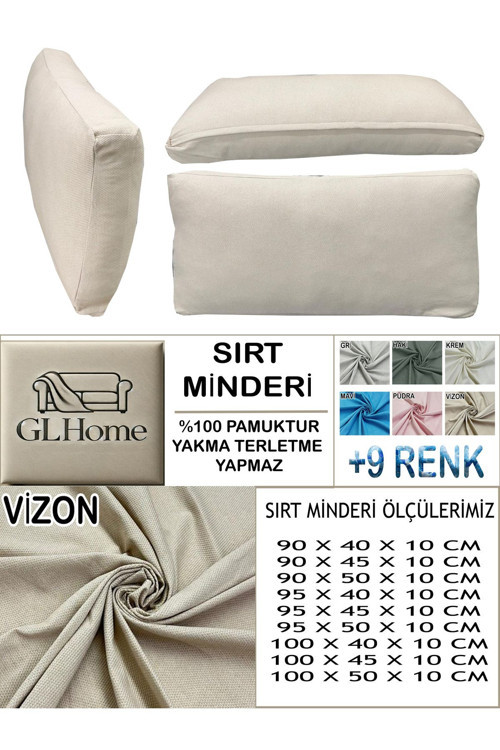 %100 Pamuk Petek 4 Adet Sırt Minderi Kılıfı