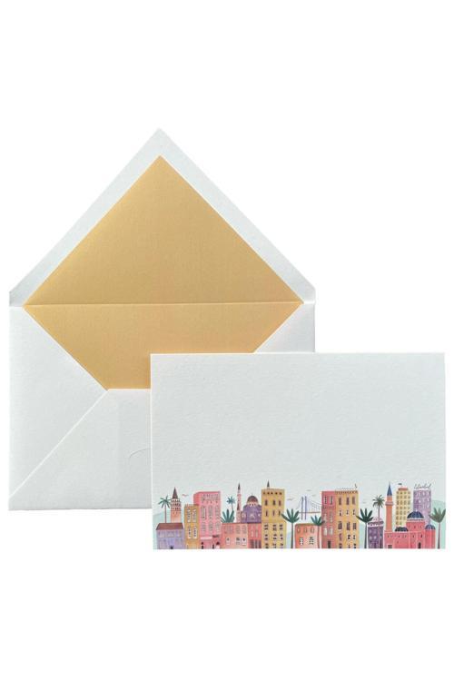Istanbul İllüstrasyonlu Yazısız Not Ve Tebrik Kartı Kartpostal 10'Lu Kutu