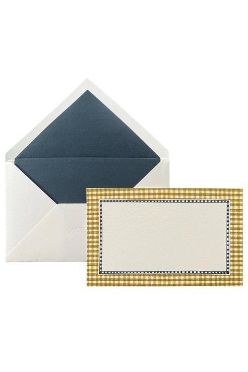 Gingham Pötikare Yazısız Zarflı Not Ve Tebrik Kartı 10'Lu Kutu