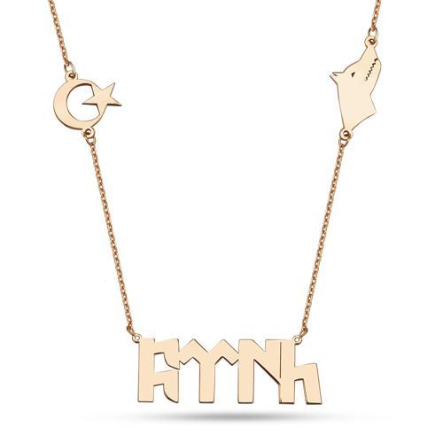 Türk Yazılı Gümüş Kolye - Rose