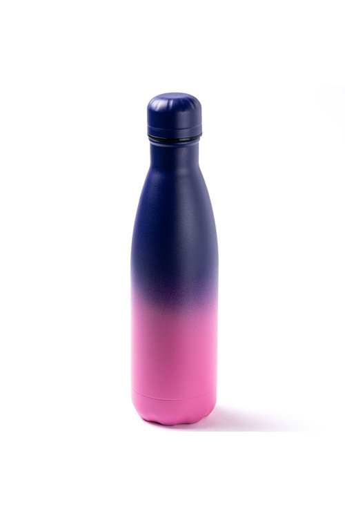 Lacivert Pembe Geçişli Paslanmaz Çelik Şişe Termos 500Ml