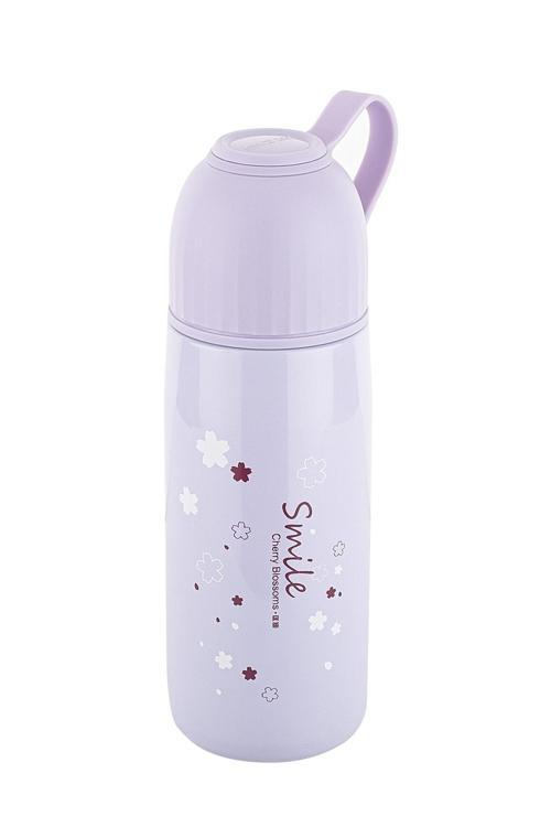 Okadı Lila Desenli Paslanmaz Çelik Termos 300Ml