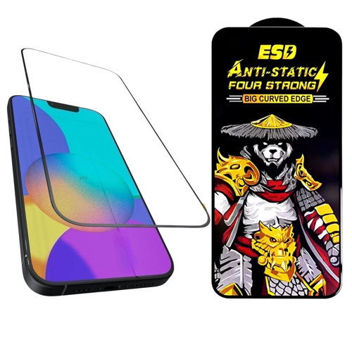 iPhone 13 Pro Max Uyumlu Toz Geçirmez Kavisli Kenar 9D Full Ekran Koruyucu Cam