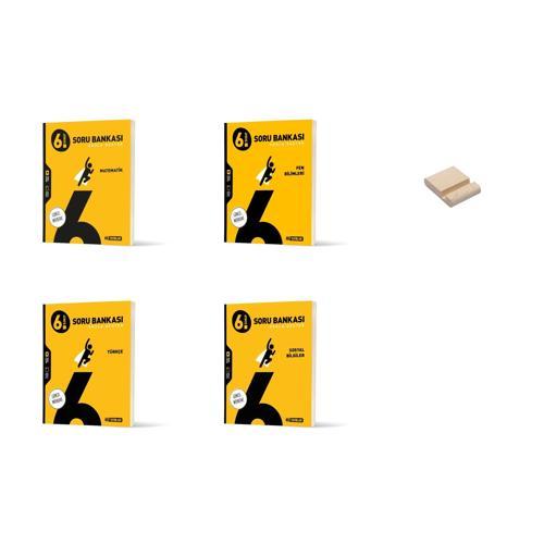 6. Sınıf Matematik Fen Türkçe ve Sosyal Soru Bankası 4lü Set + Telefon Standı
