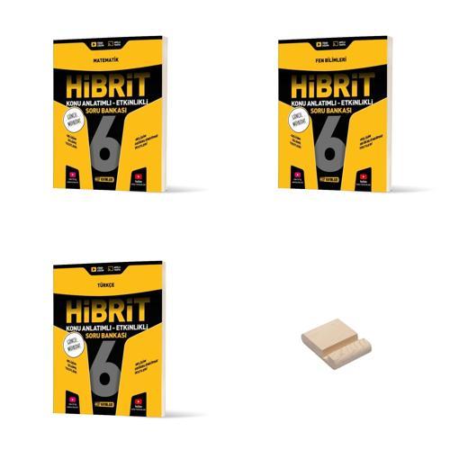 6. Sınıf Matematik Fen ve Türkçe Hibrit Etkinlikli Soru Bankası 3lü Set + Telefon Standı