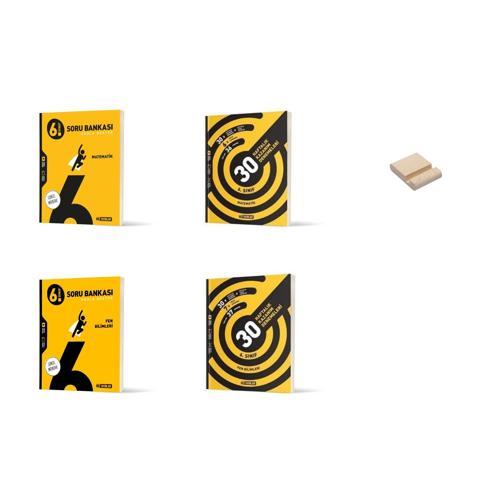 6. Sınıf Matematik ve Fen Soru Bankası ve Kazanım Denemeleri 4lü Set + Telefon Tutucu