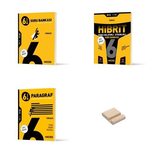 6. Sınıf Türkçe ve Paragraf Hibrit Etkinlikli Soru Bankaları 3lü Set ve Telefon Standı