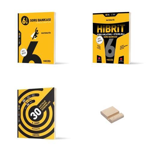 6. Sınıf Matematik Soru Bankası- Hibrit Etkinlikli-Kazanım Denemeleri 3lü Set ve Telefon Standı