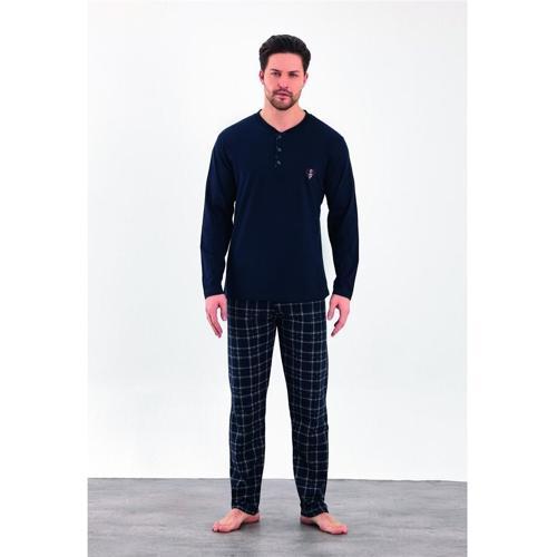 %100 Pamuk İki İplik Uzun Kol Erkek Pijama Takım
