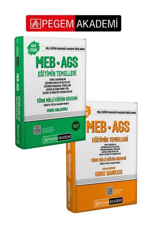 PEGEM AKADEMİ 2026 MEB-AGS Soru Bankası Eğitimin Temelleri Türk Milli Eğitim Sistemi Temel Kavramlar