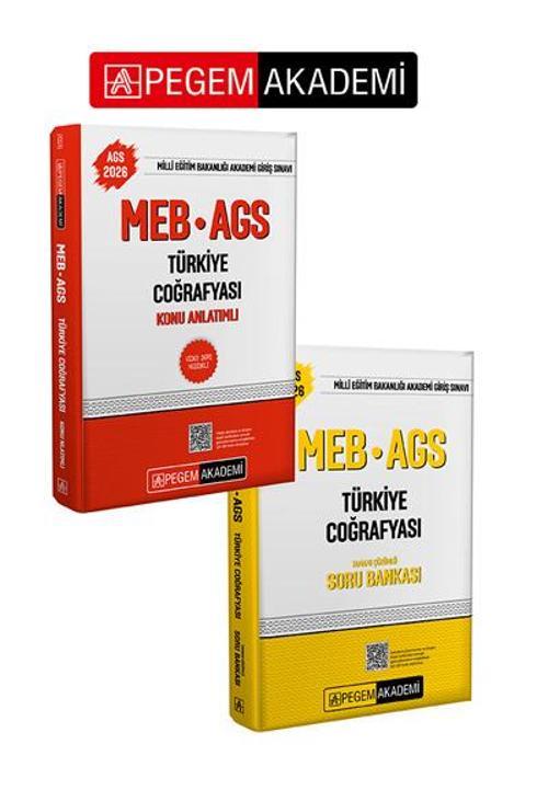 PEGEM AKADEMİ 2026 MEB-AGS Soru Bankası Tamamı Çözümlü Türkiye Coğrafyası + 2026 MEB-AGS Konu Anlatı