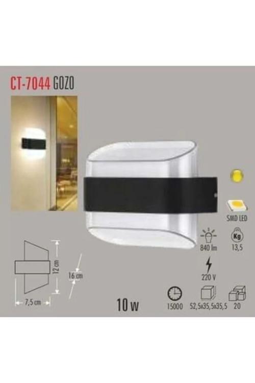 Ct-7044 10W Siyah Gozo Bahçe Apliği 3200K Günışığı