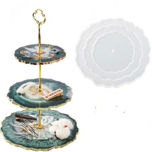 Epoksi Silikon Cupcake Standı Kalıp Yuvarlak 3 Lü Kek Standı