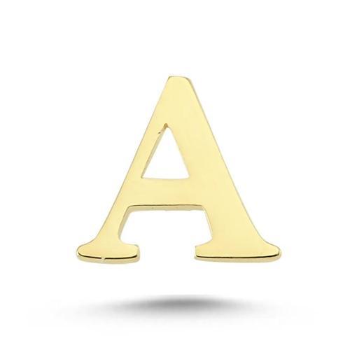 14 Ayar Taşsız Harf Küpe