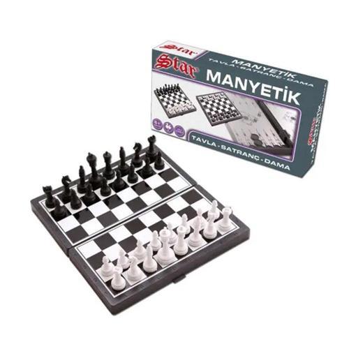 Star Okey Manyetik 3 Lü Oyun Seti Tavla Satranç Dama