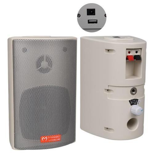 MV-16 7.5 CM 30 Watt Komütatörlü Hat Trafolu Beyaz Sütun Hoparlör (2'li Takım) (2818)