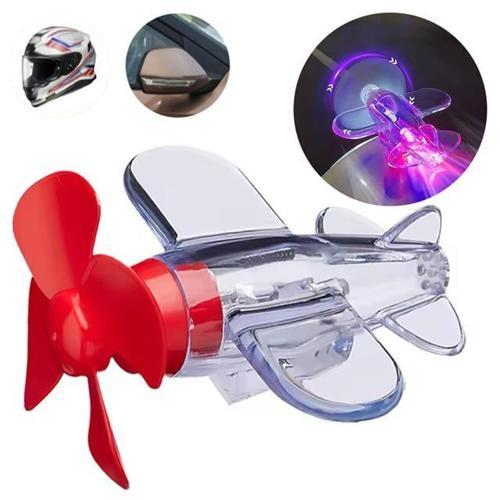 LED Işıklı Motosiklet Süs Uçağı Pilsiz Çalışan, Kırmızı-Mavi Işık Efektli (2818)