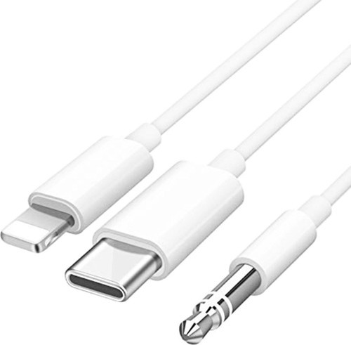 3.5 Mm Aux Kablo Type-c,lightning For Iphone, Ipad Aux Ses Kablosu 2in1