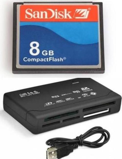 8 GB COMPACT  FLASH  HAFIZA KARTI - USB 2.0  CF KART OKUYUCU