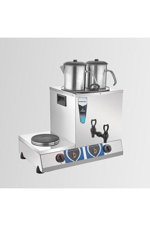 Md.Gt02 Elektrikli Çift Demlikli Pleytli Kahveci Çay Ocağı Takımı - (Demlik Dahil) 17 Lt