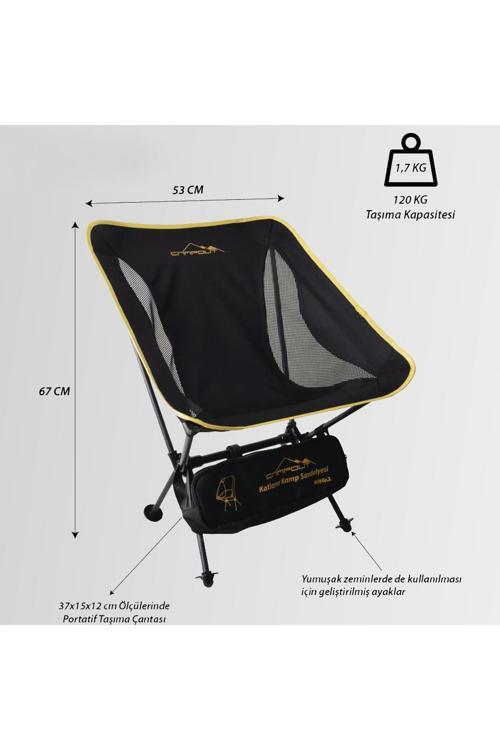 Ng-Cps Campout Pratik Portatif Katlanır Plaj Kamp Sandalyesi Taşıma Çantalı