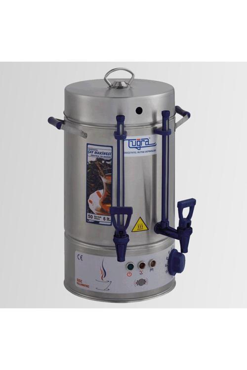 Elektrikli Semaver 50 Bardak 6 Litre Çay Makinesi Otomatı Çaycı Krom